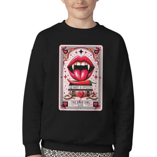 Yes Sir The Good-Girl The Good-Girl Tarot Card Smut Book Youth Crewneck Sweatshirt - Bookorys CA