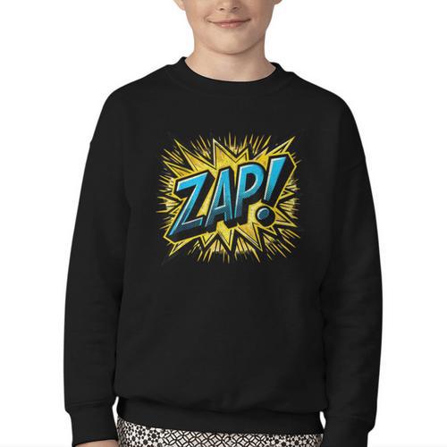 ZAP Comic Book Retro Artwork – Cartoon Collector Youth Crewneck Sweatshirt - Bookorys
