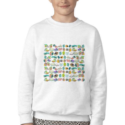 100 Days In The Books English Reading Teacher 100th Day Kids Youth Crewneck Sweatshirt - Bookorys