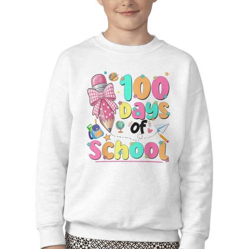 100th Day Of School Teacher Books 100 Days Of School Women Youth Crewneck Sweatshirt - Bookorys DE