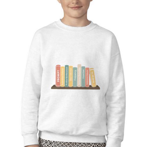Applied Behavior Analysis Book Wildflower ABA RBT Therapist Youth Crewneck Sweatshirt - Bookorys AU