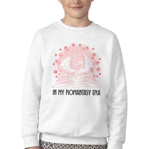 Book Dragon In My Fantasy Era Romantasy Bookish Books Lovers Youth Crewneck Sweatshirt - Bookorys