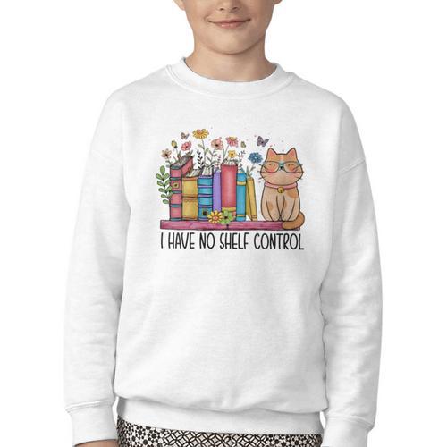 Book Lovers I Have No Shelf Control Youth Crewneck Sweatshirt - Bookorys