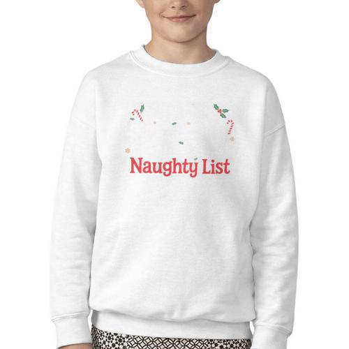 My Book Preference Naughty List Readers Christmas Joke Youth Crewneck Sweatshirt - Bookorys DE