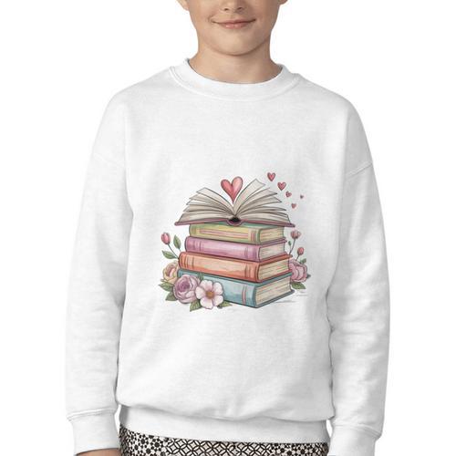 All Booked For Valentines Book Lover Romance Youth Crewneck Sweatshirt - Bookorys