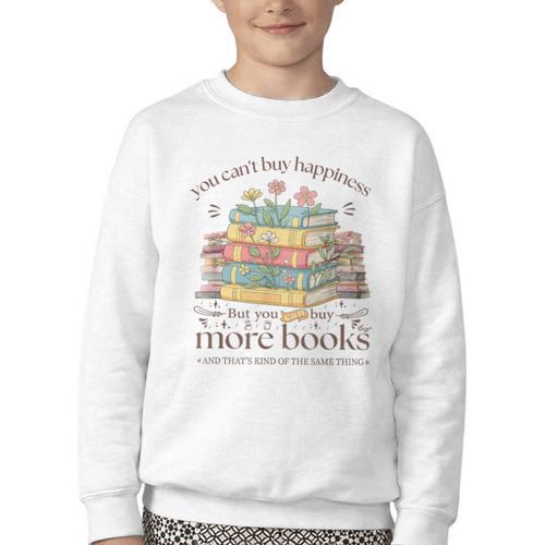 Books Reading Lovers Bookworm You Can Buy More Books Youth Crewneck Sweatshirt - Bookorys