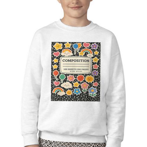 Composition Notebook Costume Teacher Matching Halloween Book Youth Crewneck Sweatshirt - Bookorys UK