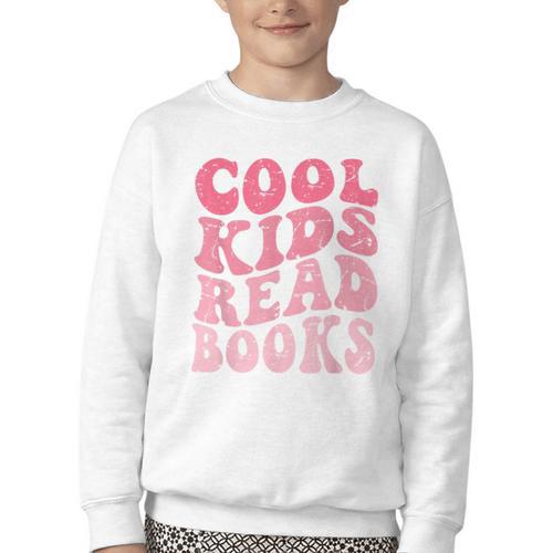 Cool Kids Read Books Library Book Reader Book Nerd Youth Crewneck Sweatshirt - Bookorys