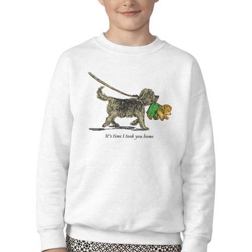 Corduroy Time I Took You Home Teddy Bear Children's Book Youth Crewneck Sweatshirt - Bookorys CA