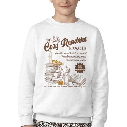 Cozy Girl Book Club Cozy Readers Book Club Youth Crewneck Sweatshirt - Bookorys DE