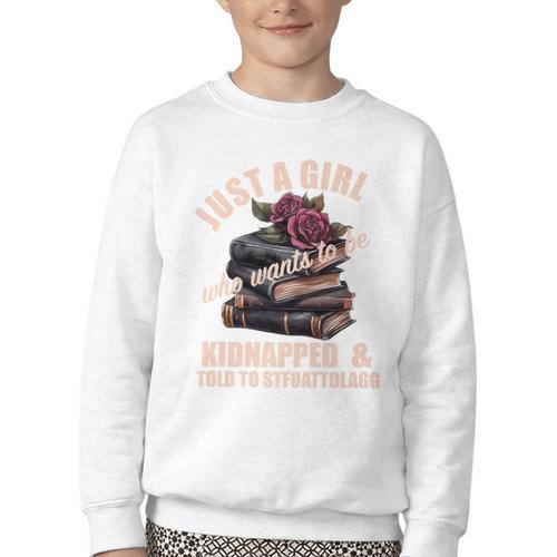 Dark Romance Women Told To STFUATTDLAGG Smutt Book Merch Premium Youth Crewneck Sweatshirt - Bookorys