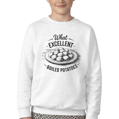 What Excellent Boiled Potatoes Book Lover Vintage Literature Youth Crewneck Sweatshirt - Bookorys UK