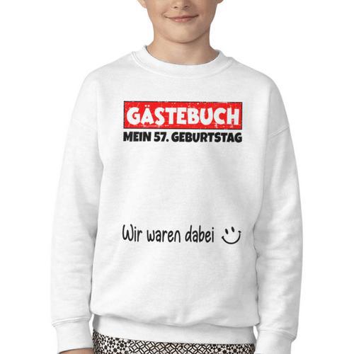 Guest Book Wir Waren Dabei Mein 57 Geburtstag German Youth Crewneck Sweatshirt - Bookorys