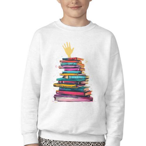 I'm OK Reading Books Library Bookworm Bookish Book Lover Youth Crewneck Sweatshirt - Bookorys DE
