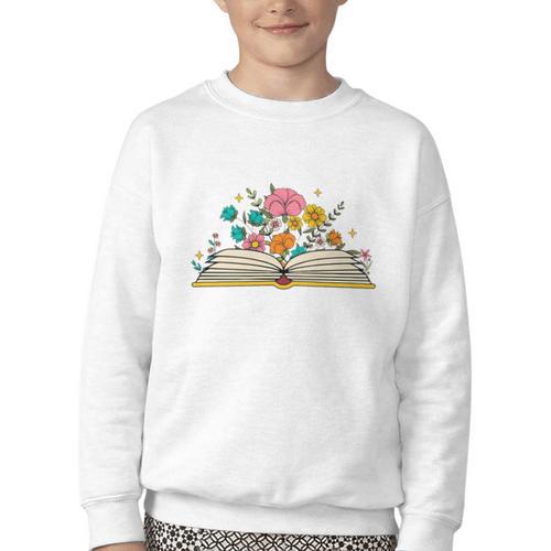 Its a Good Day To Read a Book Librarian Books Reading Floral Youth Crewneck Sweatshirt - Bookorys