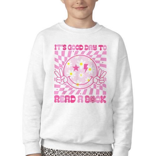 It's Good Day To Read Book Library Reading Lovers Youth Crewneck Sweatshirt - Bookorys