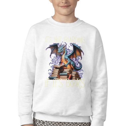 It's Not Hoarding If It's Books Reading Bookworm Reader Youth Crewneck Sweatshirt - Bookorys CA