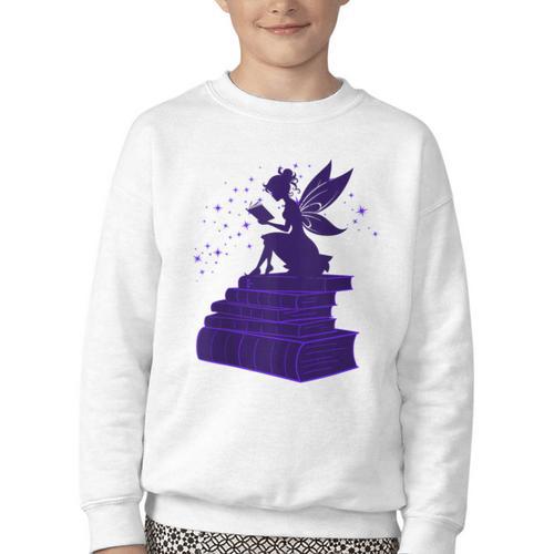 Kawaii Fairy Bookish Book Lover Library Read Youth Crewneck Sweatshirt - Bookorys AU
