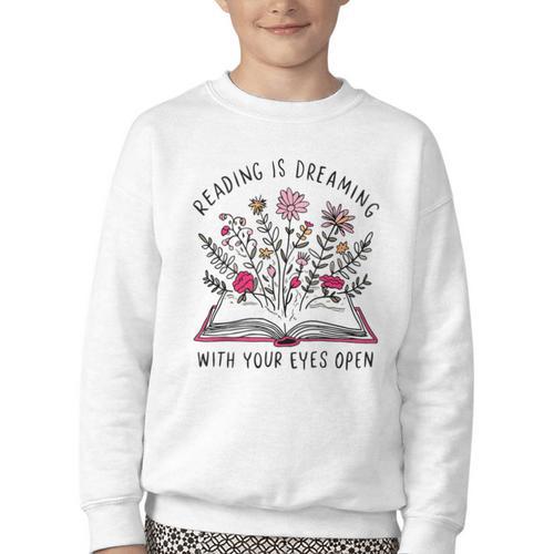 Librarian Cute Bookish It's A Good Day To Read A Book Lover Youth Crewneck Sweatshirt - Bookorys CA