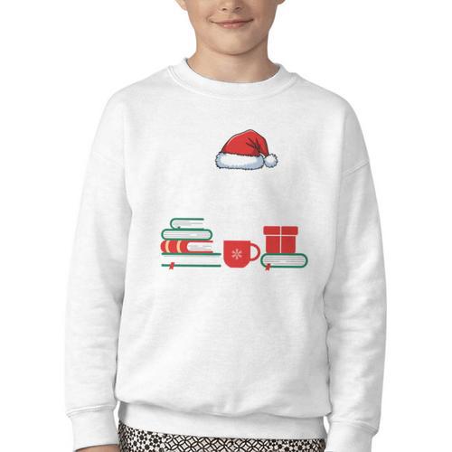 Library Crew Book Lovers Librarian Xmas Holiday Christmas Youth Crewneck Sweatshirt - Bookorys