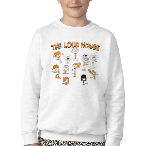 The Loud House Color Pop Character Textbook Vintage Style Youth Crewneck Sweatshirt - Bookorys