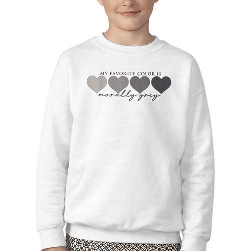 Morally Grey Is My Favorite Color Books Love Bookish Youth Crewneck Sweatshirt - Bookorys DE