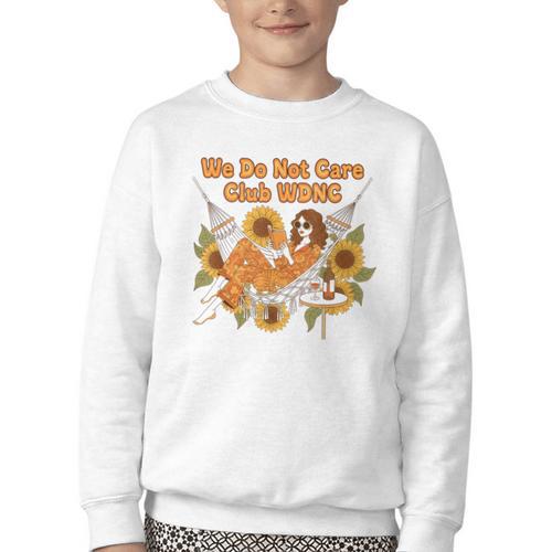 We Do Not Care Club WDNC Reading Book Boho Floral Youth Crewneck Sweatshirt - Bookorys AU