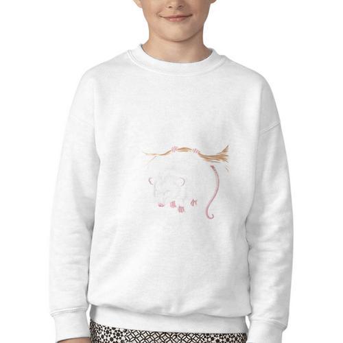 Read Books Be Weird Stay Feral Opossum Youth Crewneck Sweatshirt - Bookorys CA