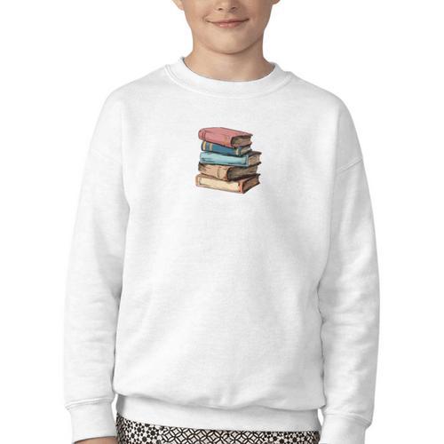 Retro Sometimes I Think I Read Too Much For Book Lover Youth Crewneck Sweatshirt - Bookorys DE