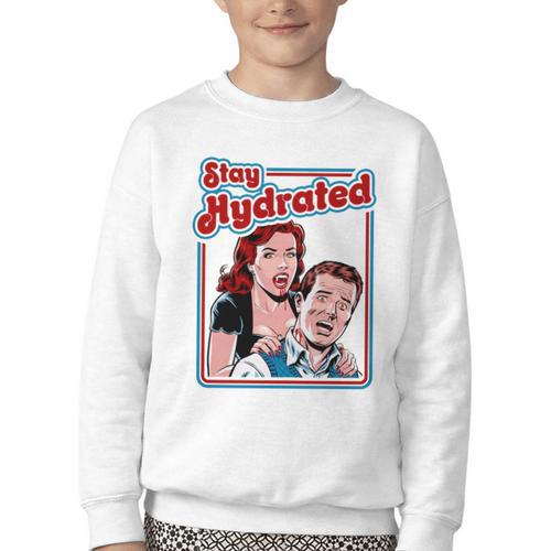Retro Vampire Book Cover Style Stay Hydrated Halloween Youth Crewneck Sweatshirt - Bookorys DE