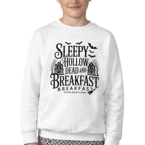 Sleepy Hollow Dead And Breakfast Please Book Ahead Youth Crewneck Sweatshirt - Bookorys UK