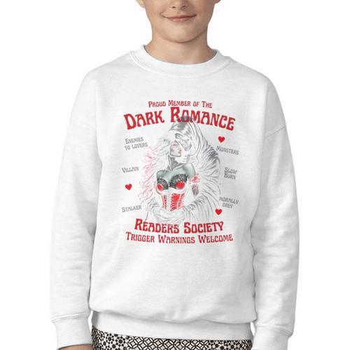 Trigger Warning Book Lover Dark Romance Smut Reader Youth Crewneck Sweatshirt - Bookorys