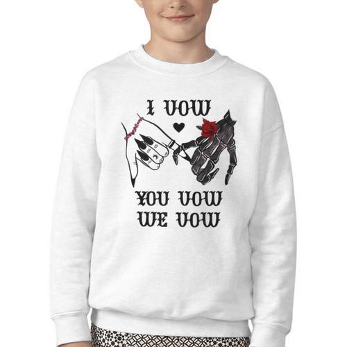 I Vow You Vow We Vow Merch Dark Romance Smutty Book Smutt Youth Crewneck Sweatshirt - Bookorys CA