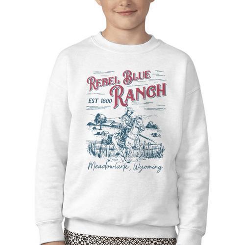 Western Book Love Cowboy Reader Bookish Bookworm Cowgirl Youth Crewneck Sweatshirt - Bookorys CA