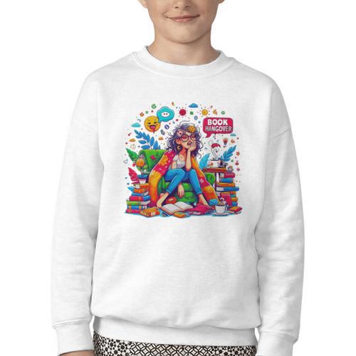 Woman Book Lover Book Hangover Woman Premium Tri-Blend Youth Crewneck Sweatshirt - Bookorys