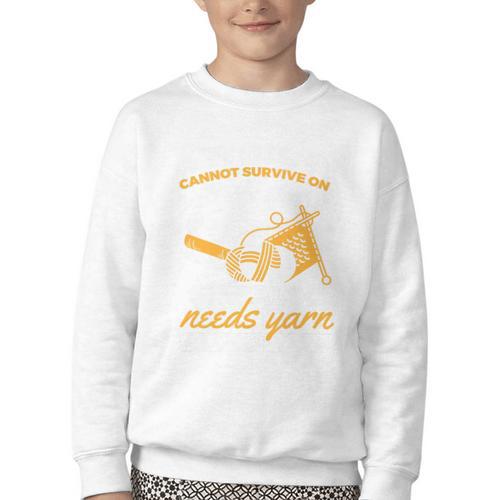 Woman Survives On Books Yarn Knitting Crochet Premium Tri-Blend Youth Crewneck Sweatshirt - Bookorys AU