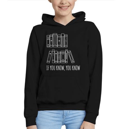 6 7 If You Know You Know Books Six Seven Meme Graphic Youth Hoodie - Bookorys