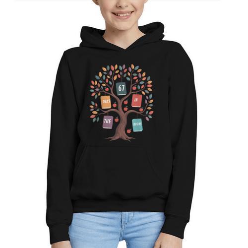 67 Days In The Books Reading Teacher 67th Day Of School Graphic Youth Hoodie - Bookorys
