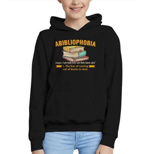 Abibliophobia Perfect For Young Book Lover Bookworm Reader Graphic Youth Hoodie - Bookorys