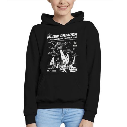 Alien Abduction UFO Lovers Comic Book Style Shirt Graphic Youth Hoodie - Bookorys