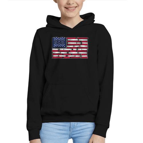 America US Flag Books Library Reading For Book Lover Reader Graphic Youth Hoodie - Bookorys
