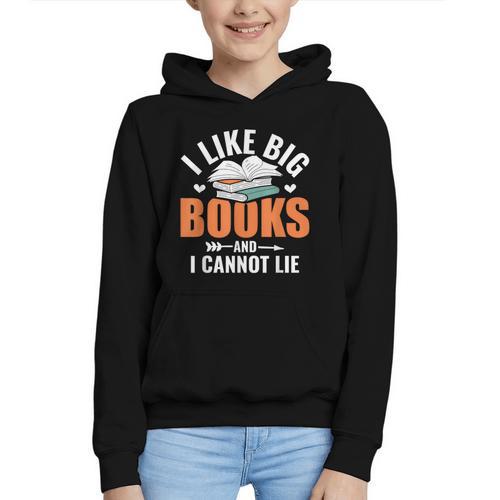I Like Big Books I Cannot Lie School Librarian Book Lover Graphic Youth Hoodie - Bookorys UK