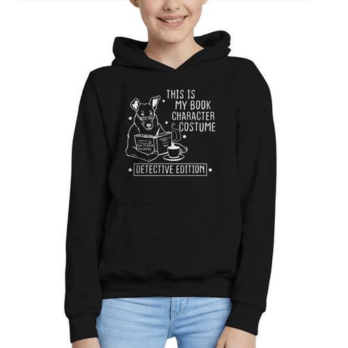 This Is My Book Character Costume Dog Reading a Book Graphic Youth Hoodie - Bookorys