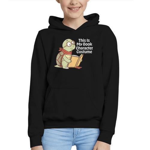 This Is My Book Character Costume Turtle Kids Reading Graphic Youth Hoodie - Bookorys