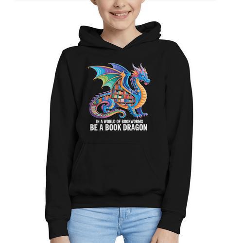 Be a Book Dragon Reading Graphic Youth Hoodie - Bookorys