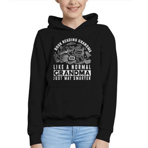 Book Reading Grandma Book Lover Grandma Graphic Youth Hoodie - Bookorys