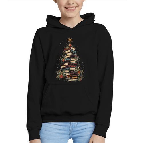 All Booked For Christmas Book Graphic Youth Hoodie - Bookorys AU