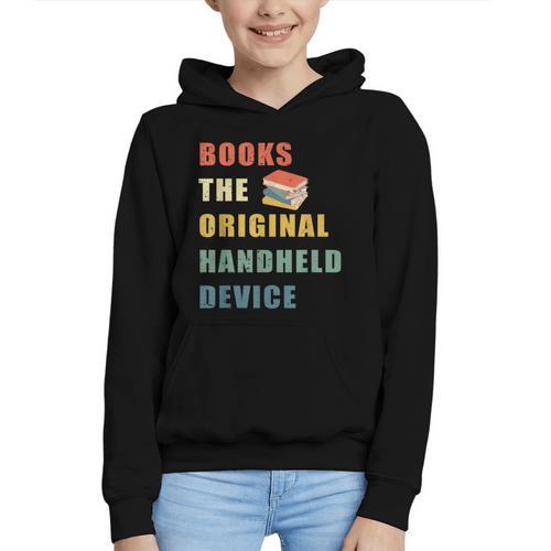 Books The Original Handheld Device Vintage Book Graphic Youth Hoodie - Bookorys