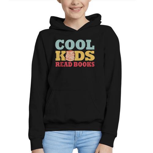 Bookworm Cool Kids Read Books Book Lover Reading Graphic Youth Hoodie - Bookorys