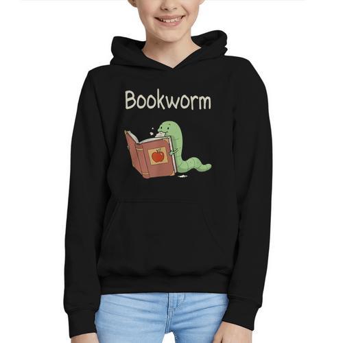 Bookworm Worm Reading Book Lover Read Books Librarian Graphic Youth Hoodie - Bookorys